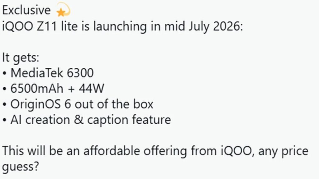 iQOO Z11 Lite